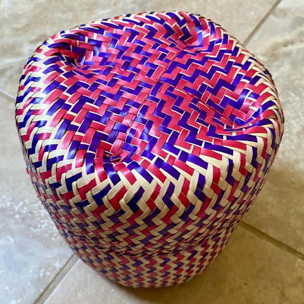 🆕 Handmade Lidded Palm Leaf Basket